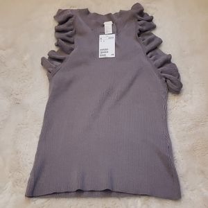 H&M Medium Ruffle Ribbed Top